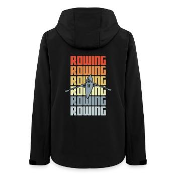 Vintage Rowing - Women’s Recycled Softshell Jacket by Stanley/Stella - black - Back - AI Model Female 172 light (172cm)