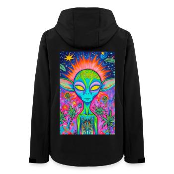 Jardin néon extraterrestre psychédélique - Veste softshell femme recyclée Stanley/Stella - noir - Dos - AI Model Female 172 light (172cm)