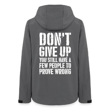 Don't give up you still have a few people - Frauen Recycelte Softshelljacke von Stanley/Stella - Anthrazit - Hinten - AI Model Female 172 light (172cm)