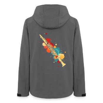 Flûte éclaboussée de couleur - Veste softshell femme recyclée Stanley/Stella - charbon - Dos - AI Model Female 172 light (172cm)
