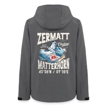 Zermatt rock climbing 3 - Women’s Recycled Softshell Jacket by Stanley/Stella - anthracite - Back - AI Model Female 172 light (172cm)