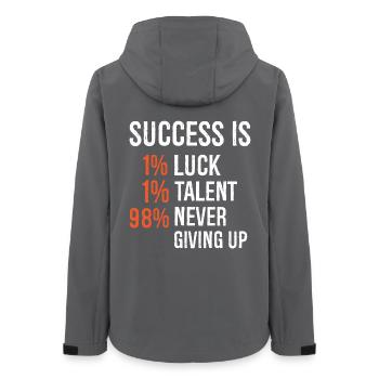 success Is 1 luck 1 talent 98 never giving up - Frauen Recycelte Softshelljacke von Stanley/Stella - Anthrazit - Hinten - AI Model Female 172 light (172cm)