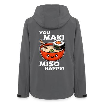 You Maki Miso Happy – Fun Sushi Design - Women’s Recycled Softshell Jacket by Stanley/Stella - anthracite - Back - AI Model Female 172 light (172cm)