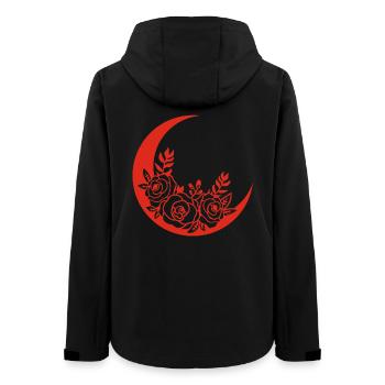 Roter blühender Mond - Frauen Recycelte Softshelljacke von Stanley/Stella - Schwarz - Hinten - AI Model Female 172 light (172cm)