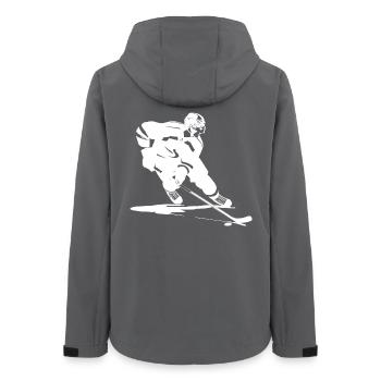 Hockey Graphics - Women’s Recycled Softshell Jacket by Stanley/Stella - anthracite - Back - AI Model Female 172 light (172cm)