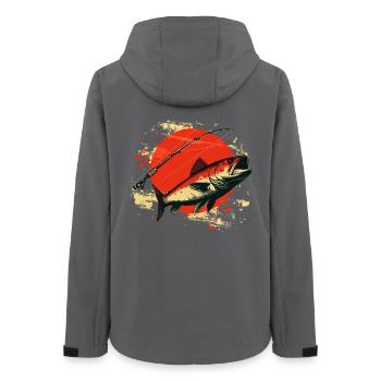 Fishing Graph - Women’s Recycled Softshell Jacket by Stanley/Stella - anthracite - Back - AI Model Female 172 light (172cm)