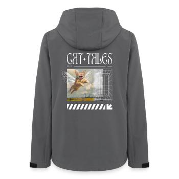 Cat Tales – Surreal Flying Cat - Women’s Recycled Softshell Jacket by Stanley/Stella - anthracite - Back - AI Model Female 172 light (172cm)