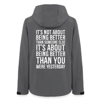 It's not about being better than someone else - Women’s Recycled Softshell Jacket by Stanley/Stella - anthracite - Back - AI Model Female 172 light (172cm)