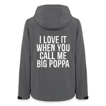 I love it when you call me big poppa - Frauen Recycelte Softshelljacke von Stanley/Stella - Anthrazit - Hinten - AI Model Female 172 light (172cm)