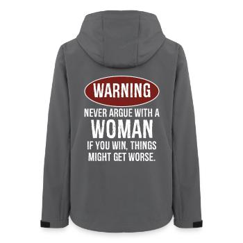 warning never argue with a woman - Women’s Recycled Softshell Jacket by Stanley/Stella - anthracite - Back - AI Model Female 172 light (172cm)