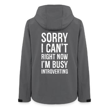 sorry I can't right now I'm busy - Women’s Recycled Softshell Jacket by Stanley/Stella - anthracite - Back - AI Model Female 172 light (172cm)