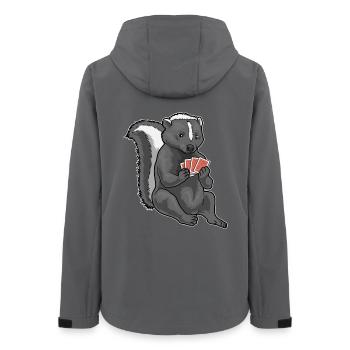 Skunk Poker Cartes de poker - Veste softshell femme recyclée Stanley/Stella - charbon - Dos - AI Model Female 172 light (172cm)