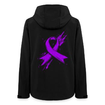 Purple Cancer Awareness Bow Violet - Women’s Recycled Softshell Jacket by Stanley/Stella - black - Back - AI Model Female 172 light (172cm)