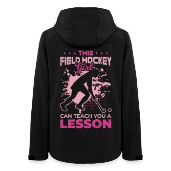 Field hockey player - Women’s Recycled Softshell Jacket by Stanley/Stella - black - Back - AI Model Female 172 light (172cm)