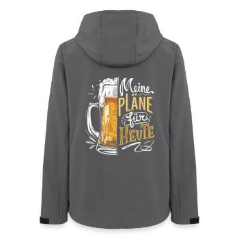 Lustiger Bier Spruch Pläne für Heute mit Bierkrug - Frauen Recycelte Softshelljacke von Stanley/Stella - Anthrazit - Hinten - AI Model Female 172 light (172cm)