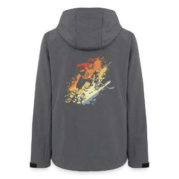 Eishockeyspieler Vintage - Frauen Recycelte Softshelljacke von Stanley/Stella - Anthrazit - Hinten - AI Model Female 172 light (172cm)