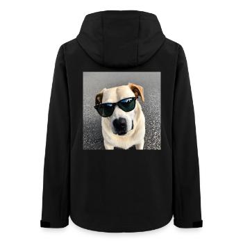 Dog with sunglasses - Women’s Recycled Softshell Jacket by Stanley/Stella - black - Back - AI Model Female 172 light (172cm)