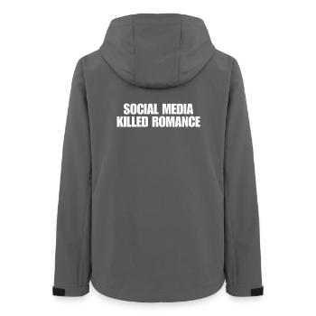 SOCIAL MEDIA KILLED ROMANCE - Frauen Recycelte Softshelljacke von Stanley/Stella - Anthrazit - Hinten - AI Model Female 172 light (172cm)