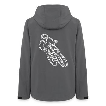 Mountainbike Freeride Zeichnung - Frauen Recycelte Softshelljacke von Stanley/Stella - Anthrazit - Hinten - AI Model Female 172 light (172cm)