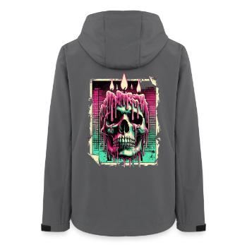 Schmelzende Kerze Totenschädel - Neon Gothic Kunst - Frauen Recycelte Softshelljacke von Stanley/Stella - Anthrazit - Hinten - AI Model Female 172 light (172cm)