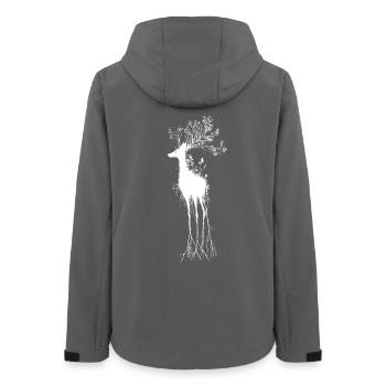 Overgrown Roots Deer Gothic Dark Fantasy Nature - Women’s Recycled Softshell Jacket by Stanley/Stella - anthracite - Back - AI Model Female 172 light (172cm)