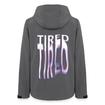 TIRED – Verzerrte Ästhetik für Schlaflose - Frauen Recycelte Softshelljacke von Stanley/Stella - Anthrazit - Hinten - AI Model Female 172 light (172cm)