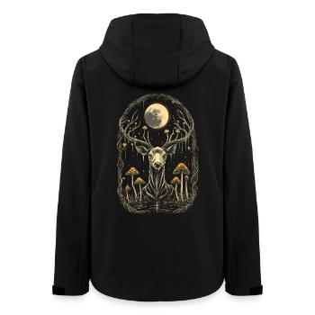 Mondbeschienene Hirsche im Pilzhain - Frauen Recycelte Softshelljacke von Stanley/Stella - Schwarz - Hinten - AI Model Female 172 light (172cm)