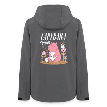Ambiance détendue de Capybara - Veste softshell femme recyclée Stanley/Stella - charbon - Dos - AI Model Female 172 light (172cm)