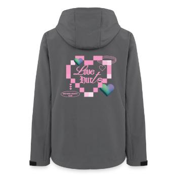 Liebe tut weh - Frauen Recycelte Softshelljacke von Stanley/Stella - Anthrazit - Hinten - AI Model Female 172 light (172cm)