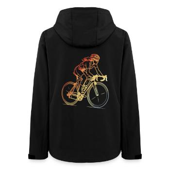 Retro Radfahrerin Line Art - Frauen Recycelte Softshelljacke von Stanley/Stella - Schwarz - Hinten - AI Model Female 172 light (172cm)