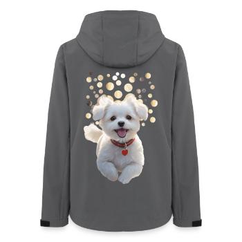 Drôle de petit chiot qui saute vers vous - Veste softshell femme recyclée Stanley/Stella - charbon - Dos - AI Model Female 172 light (172cm)
