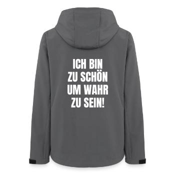 zu schön um wahr zu sein Selbstbewusst egoismus - Frauen Recycelte Softshelljacke von Stanley/Stella - Anthrazit - Hinten - AI Model Female 172 light (172cm)