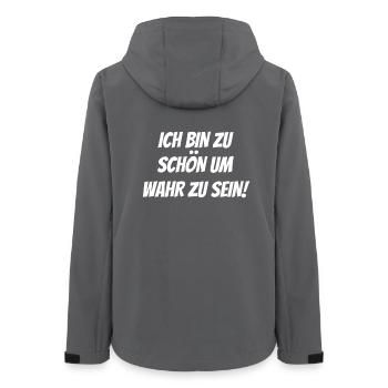 zu schön um wahr zu sein Selbstverliebt Egoistisch - Frauen Recycelte Softshelljacke von Stanley/Stella - Anthrazit - Hinten - AI Model Female 172 light (172cm)