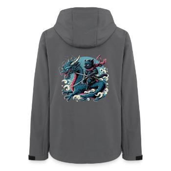 Ninja Cat Dragon Ninjato Gift - Women’s Recycled Softshell Jacket by Stanley/Stella - anthracite - Back - AI Model Female 172 light (172cm)