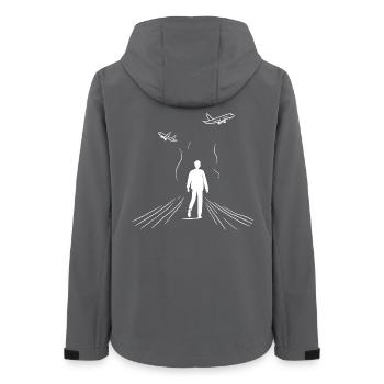 Plane Spotter - Women’s Recycled Softshell Jacket by Stanley/Stella - anthracite - Back - AI Model Female 172 light (172cm)