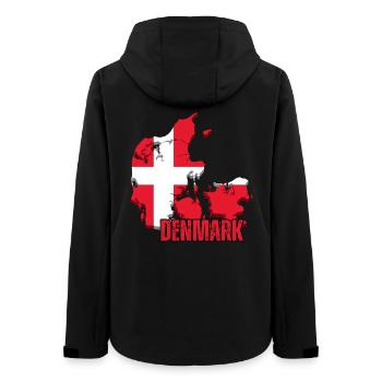 Fierté danoise, drapeau du Danemark - Veste softshell femme recyclée Stanley/Stella - noir - Dos - AI Model Female 172 light (172cm)