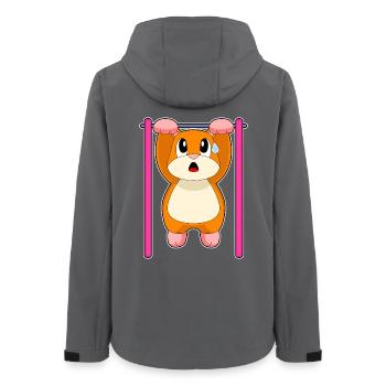 Hamster Bodybuilder Pull-ups Bodybuilding - Women’s Recycled Softshell Jacket by Stanley/Stella - anthracite - Back - AI Model Female 172 light (172cm)