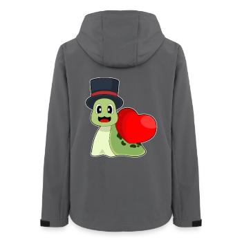Snail Groom Heart Wedding - Women’s Recycled Softshell Jacket by Stanley/Stella - anthracite - Back - AI Model Female 172 light (172cm)