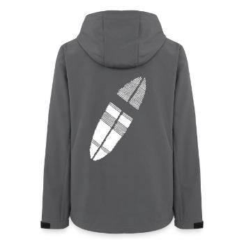 Surfboard Pixel Graphic - Women’s Recycled Softshell Jacket by Stanley/Stella - anthracite - Back - AI Model Female 172 light (172cm)