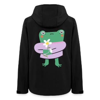 Grenouille mignonne avec fleur - Wholesome Vibes - Veste softshell femme recyclée Stanley/Stella - noir - Dos - AI Model Female 172 light (172cm)