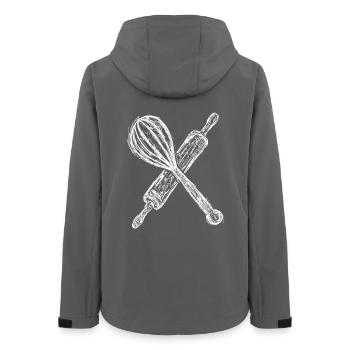 Skizze Nudelholz und Handmixer - Frauen Recycelte Softshelljacke von Stanley/Stella - Anthrazit - Hinten - AI Model Female 172 light (172cm)