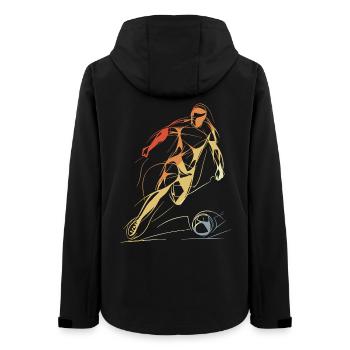 Vintage Fußballspieler Skizze - Frauen Recycelte Softshelljacke von Stanley/Stella - Schwarz - Hinten - AI Model Female 172 light (172cm)