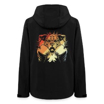 Boxen Hund Vintage - Frauen Recycelte Softshelljacke von Stanley/Stella - Schwarz - Hinten - AI Model Female 172 light (172cm)