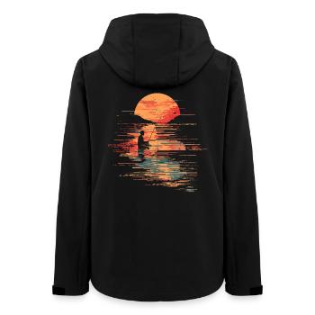 Fishing Illustration - Women’s Recycled Softshell Jacket by Stanley/Stella - black - Back - AI Model Female 172 light (172cm)