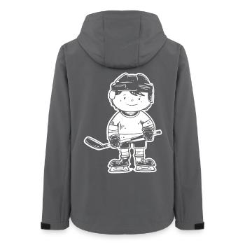 Cartoon Eishockeyspieler - Frauen Recycelte Softshelljacke von Stanley/Stella - Anthrazit - Hinten - AI Model Female 172 light (172cm)