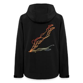 Schwimmen Vintage Look - Frauen Recycelte Softshelljacke von Stanley/Stella - Schwarz - Hinten - AI Model Female 172 light (172cm)