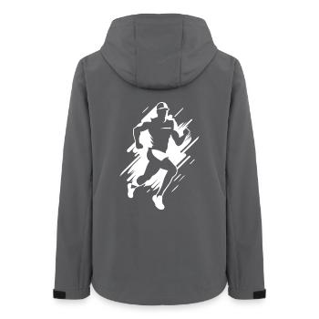Jogger Grafik - Frauen Recycelte Softshelljacke von Stanley/Stella - Anthrazit - Hinten - AI Model Female 172 light (172cm)