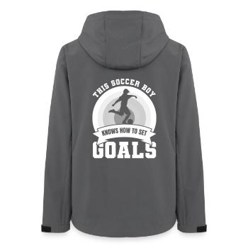Fußballjunge - Frauen Recycelte Softshelljacke von Stanley/Stella - Anthrazit - Hinten - AI Model Female 172 light (172cm)
