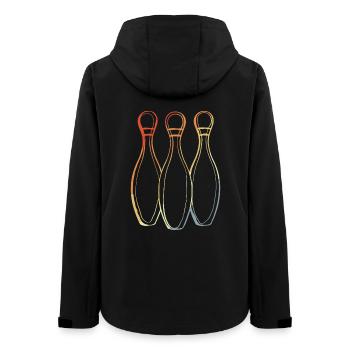 Bowling Sketch Retro Look - Women’s Recycled Softshell Jacket by Stanley/Stella - black - Back - AI Model Female 172 light (172cm)