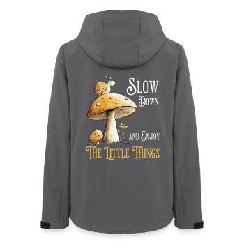 Escargot Sur Champignon Nature Forest Dire - Veste softshell femme recyclée Stanley/Stella - charbon - Dos - AI Model Female 172 light (172cm)